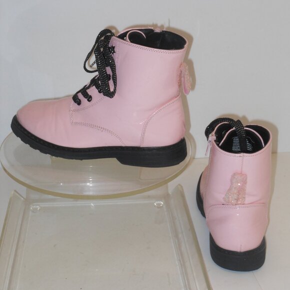 SO PINK PATENT LEATHER ANKLE BOOTS SIZE 4 MEDIUM - Picture 4 of 9